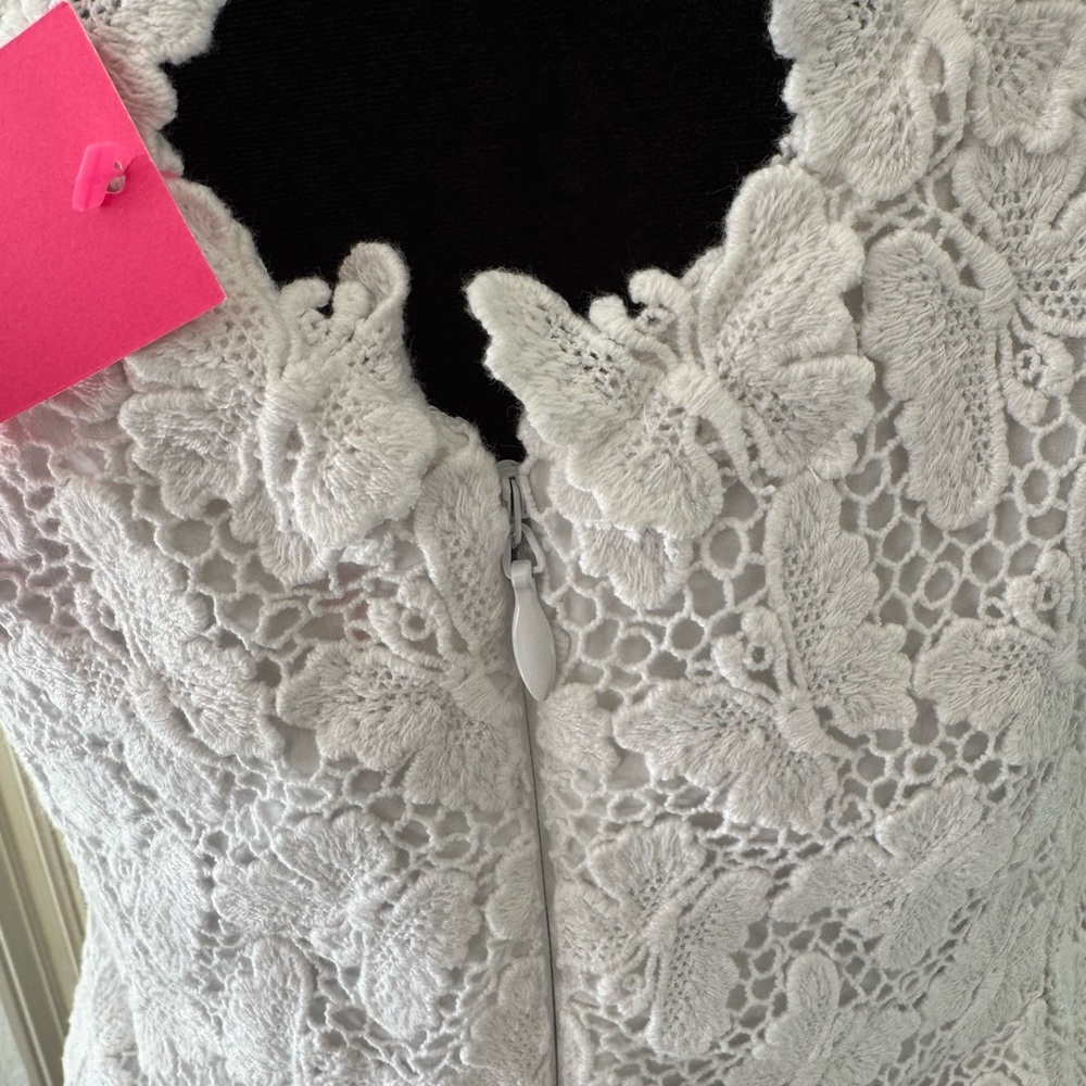 NWT Lilly Pulitzer Elegant White Lace Dress, Sz 14 - Picture 6 of 8